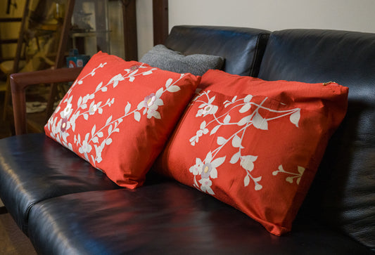 Cushion cover 40cm*60cm set of 2-White flowers