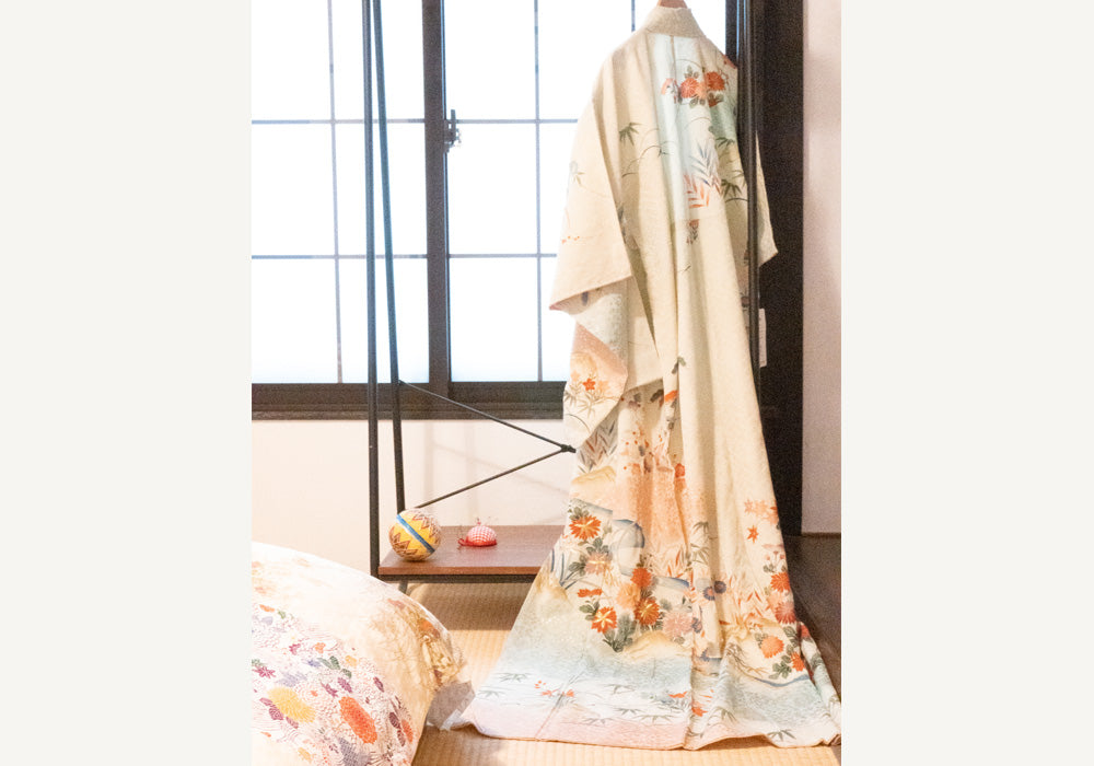 Kimono komon-white