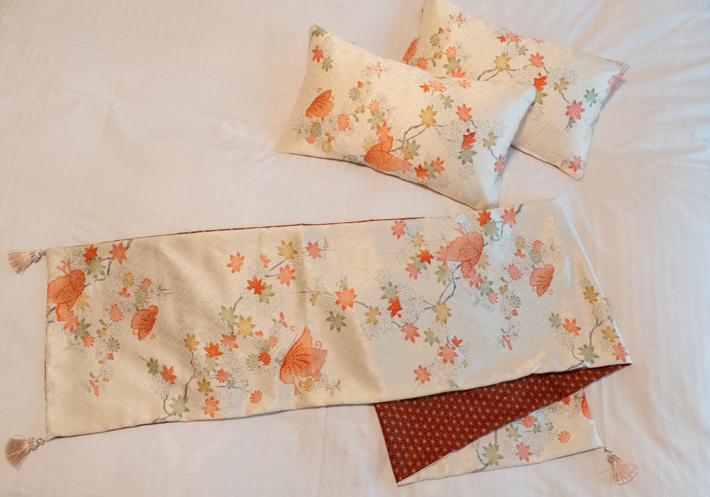 3piece set : Bed throw&Cushion cover 30cm×50cm - Spring